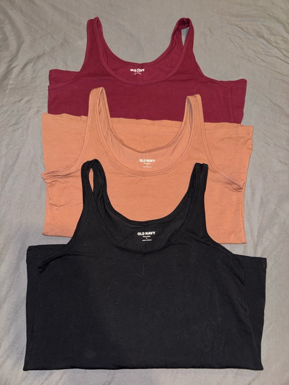 Old Navy Women’s Tank Top - Black, Brown, Burgundy (3-Pack)
